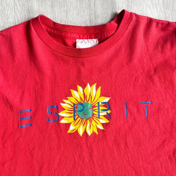 ESPIRIT Vintage Tee 90s Sunflower Size Small Medium - Picture 2 of 6